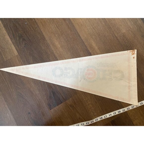 Vintage Chicago Cubs AllState Pennant 30" Sports Memorabilia Fan Banner - Picture 7 of 7